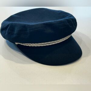 Brixton Black Fiddler Cap with White Band